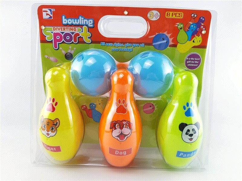 8pcs Color Printing Bowling Toy