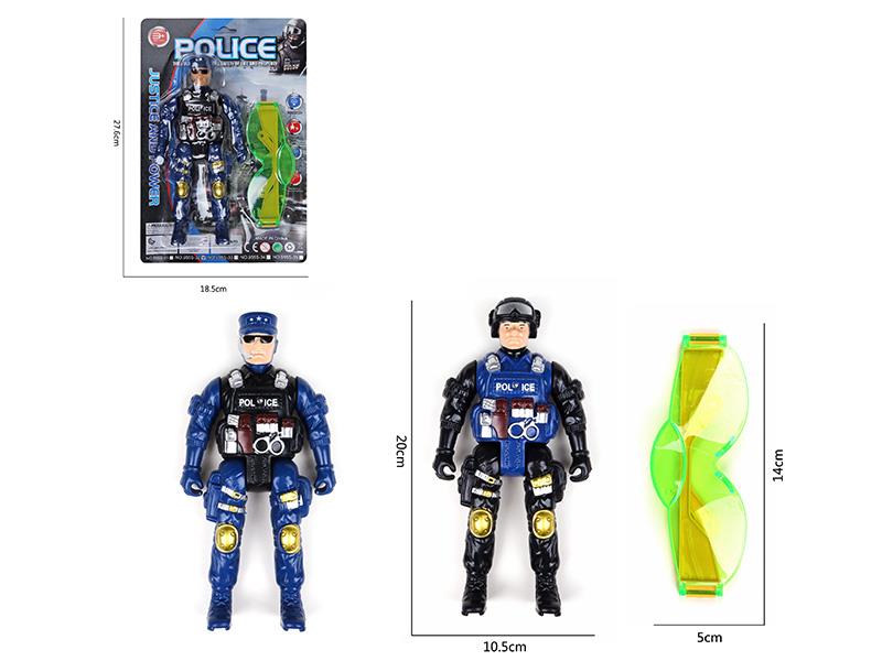 Policeman Toy With Flash Lights + Glasses