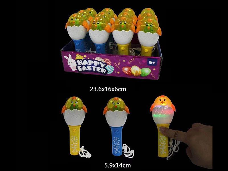 Easter Chicken Flash Rotating Stick With 5 Lights 12pcs