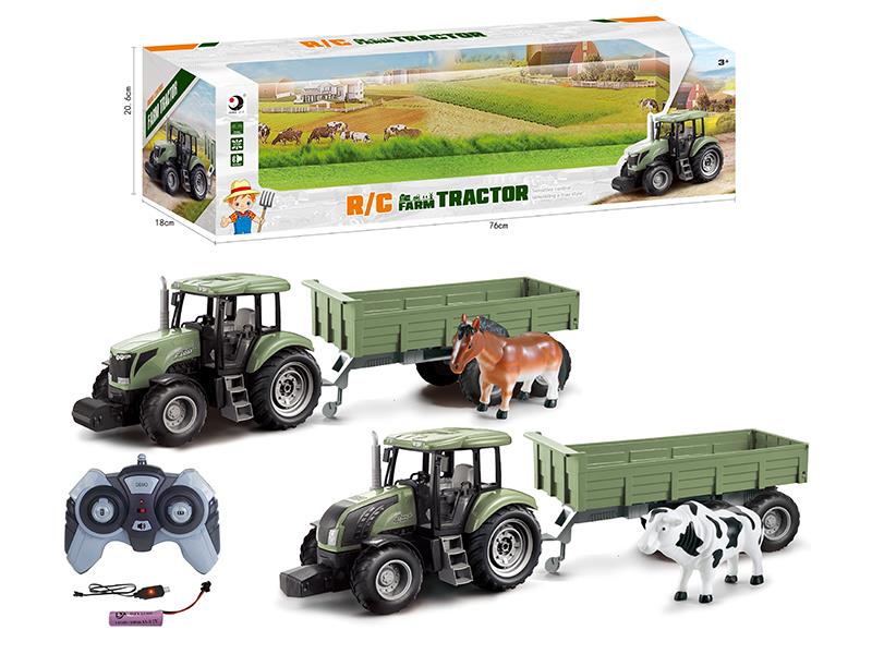 2.4G Remote Control Farm Tractor Trailer Toy(Demo + Sounds)