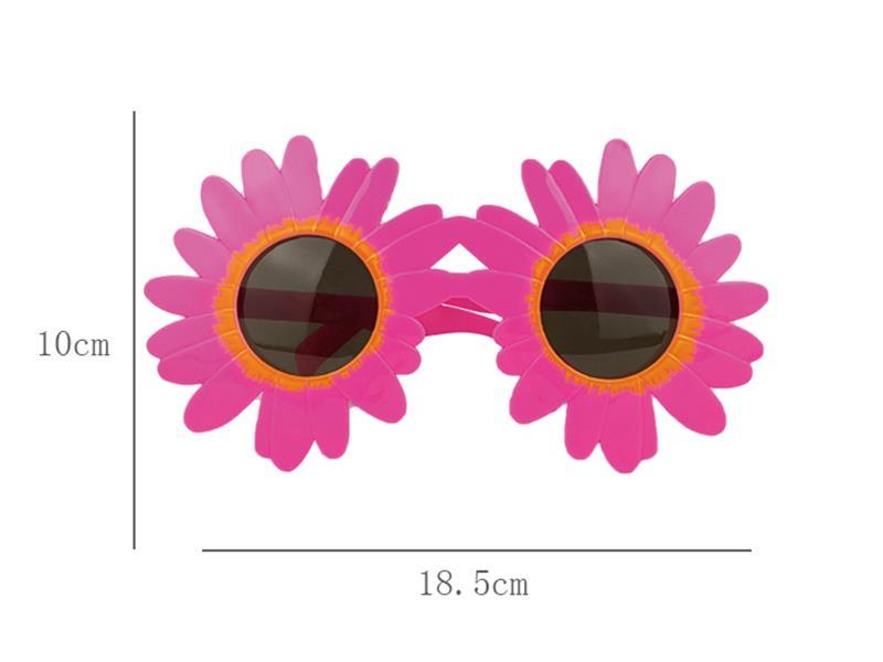 Pink Sunflower Glasses - Black Lens