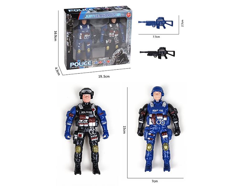 Policeman Toy With Flash Lights 2PCS