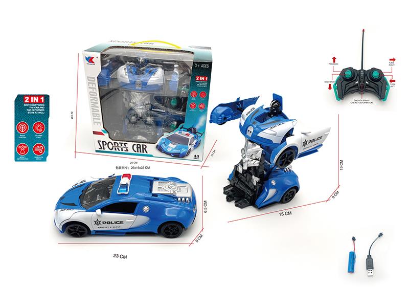 1:18 8-Channel Remote Control Bugatti Transformation Police Car(Included Batteries)