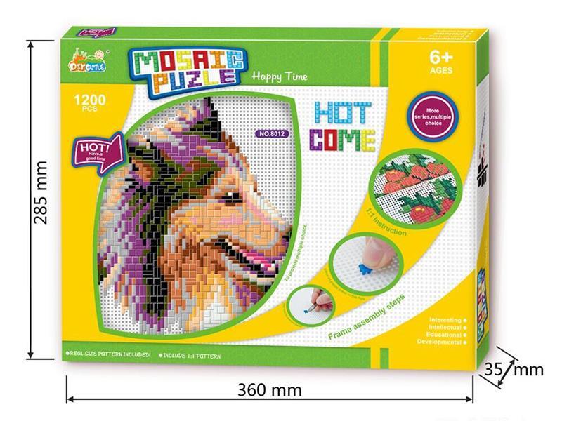 Collie Mosaic Puzzle With Frame