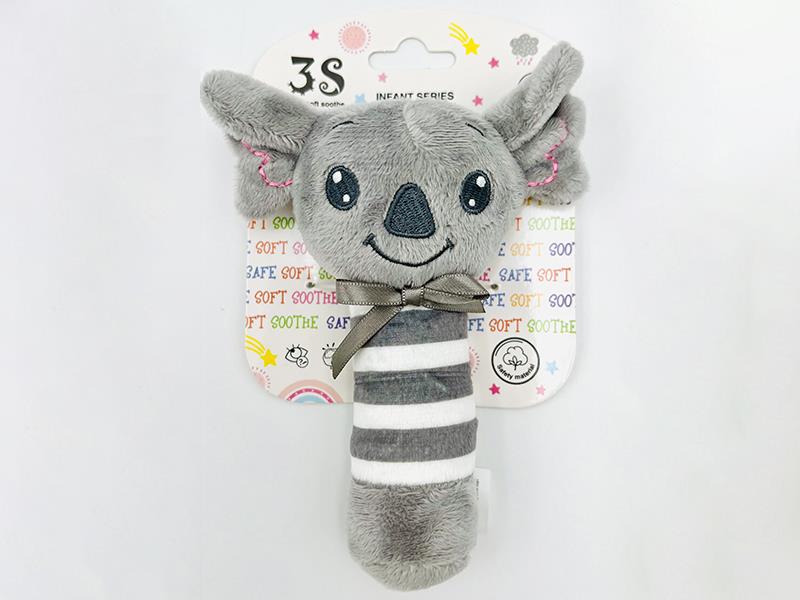 Plush Animal Baby Rattle Stick