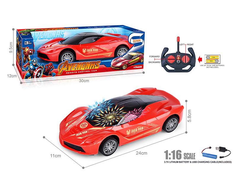 27Mhz 1:16 4-Channel Remote Control Iron Man  Ferrari Car With 3D Lights(Included Batteries)