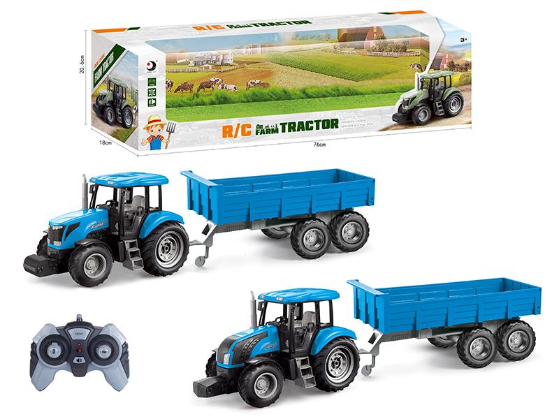 2.4G Remote Control Farm Tractor Trailer Toy(Demo + Sounds)Not Included Batteries