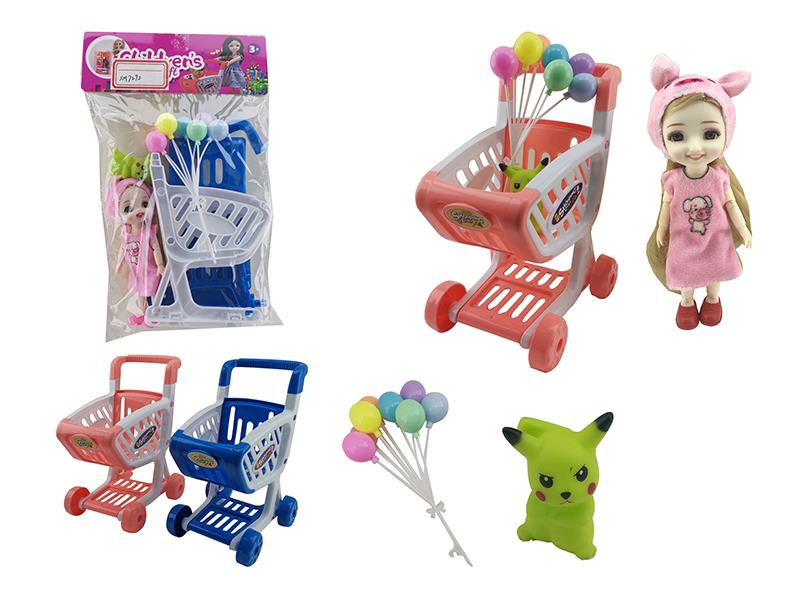 Shopping Cart Set With Doll