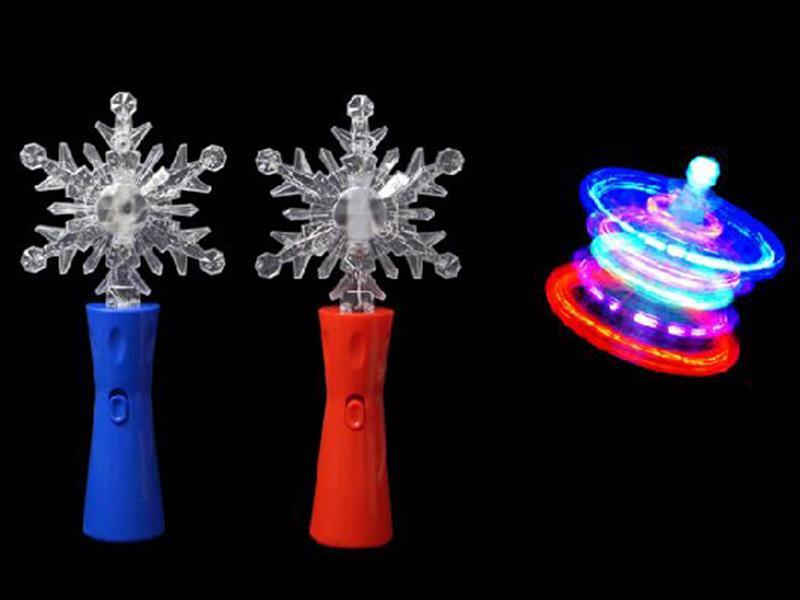 B/O Rotating Snowflake Stick