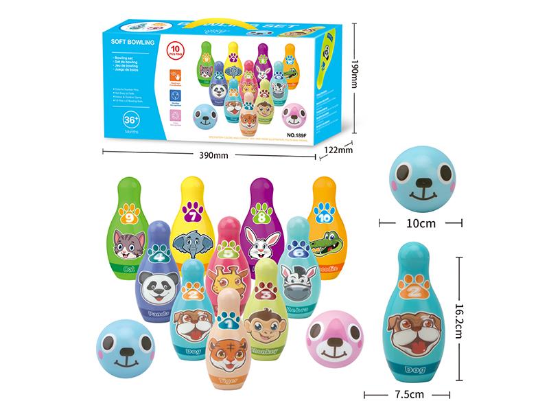 12pcs PU Cartoon Bowling Toy