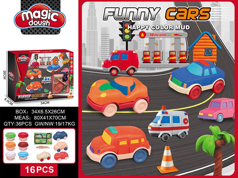 Funny Cars Dough Set 16pcs