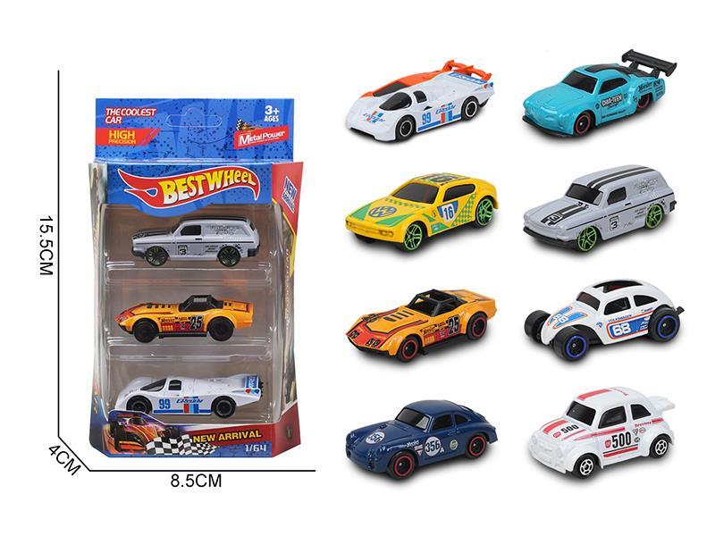 1:64 Alloy Racing Cars 3pcs