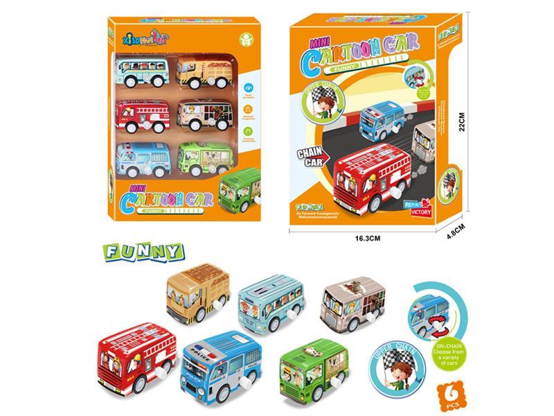 6PCS Windup Car