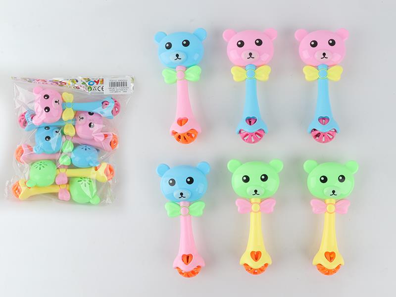 Cartoon Bear Rattles 6pcs