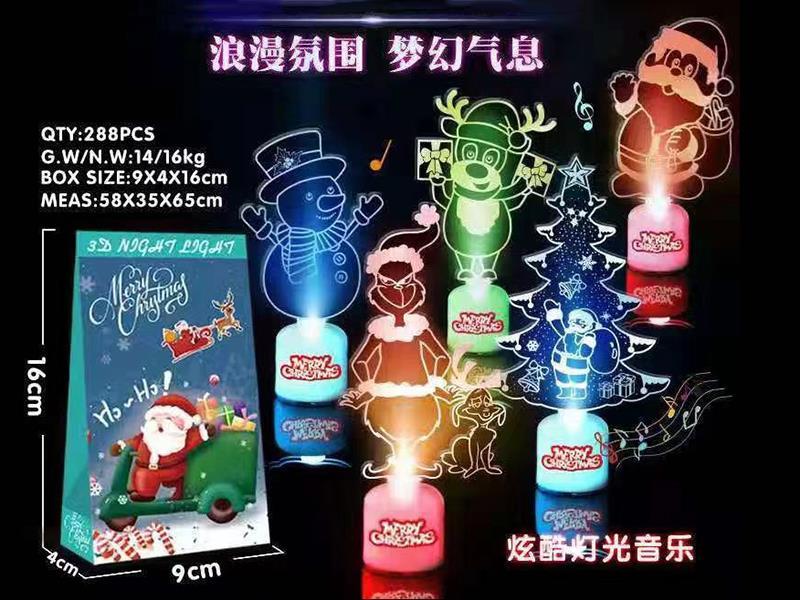 Christmas Decorations With Colorful Light And Music