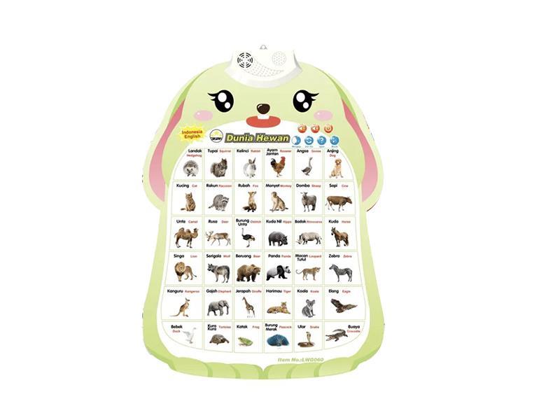 Learning Wall Chart With Sound(Animal)Indonesian + English