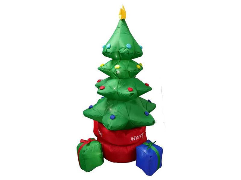 200CM Rotating Christmas Tree Inflatable Model With Rotating Function, With 4 LED Lights, Fan And Adaptor