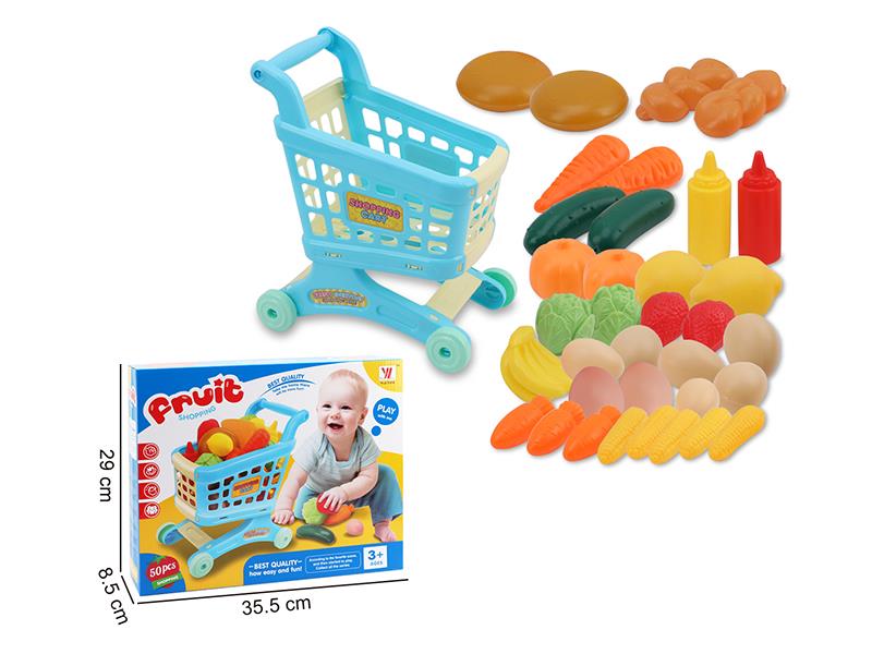 Shopping Cart + Fruit And Vegetable Food Set