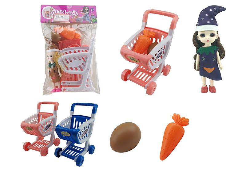 Shopping Cart Set With Doll