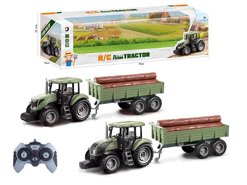 2.4G Remote Control Farm Tractor Trailer Toy(Demo + Sounds)Not Included Batteries