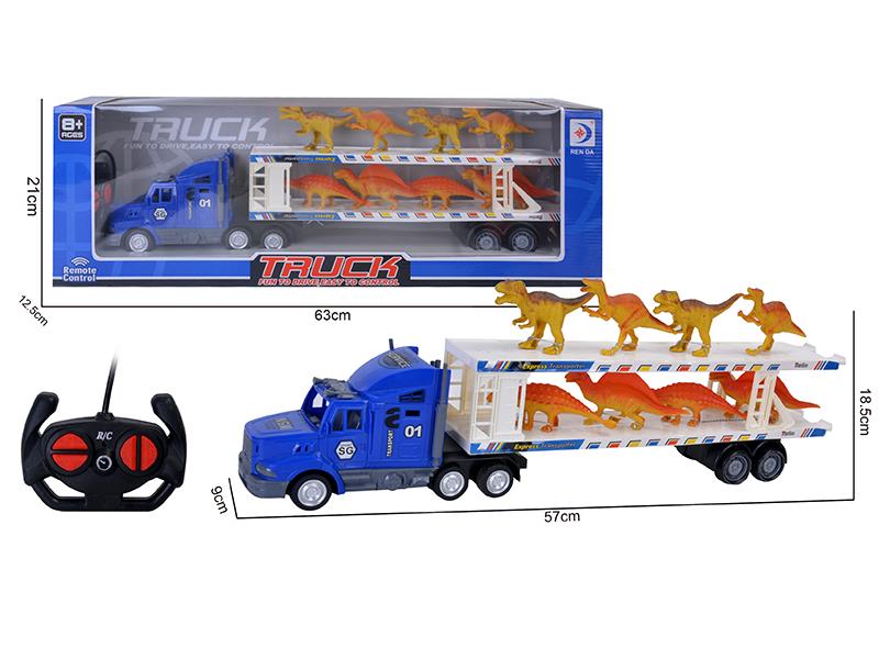 4-Channel Remote Control Container Car With 8 Dinosaurs