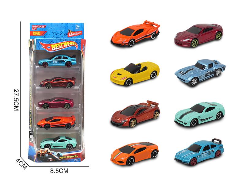 1:64 Slide Alloy Racing Cars 5PCS