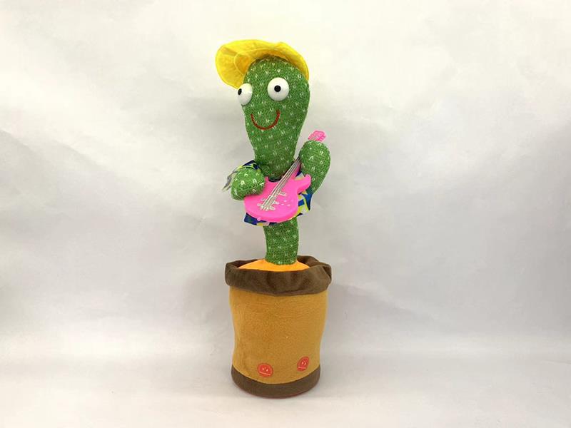 B/O Dancing Cactus Toy With Guitar, Clothes, Hat(Rechargeable Version)