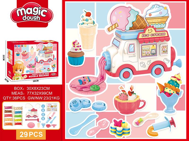 Ice Cream Truck Noodle Machine Color Clay Set 29PCS