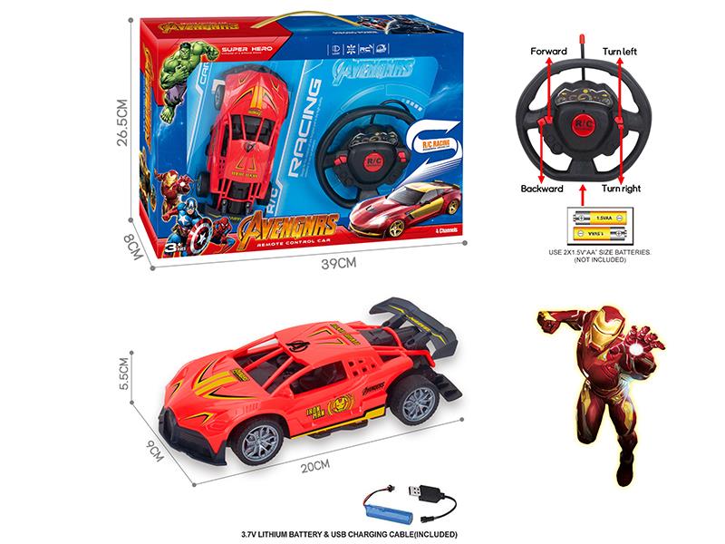 27Mhz 1:18 4-Channel Remote Control Iron Man Bugatti Racing Car(Included Batteries)