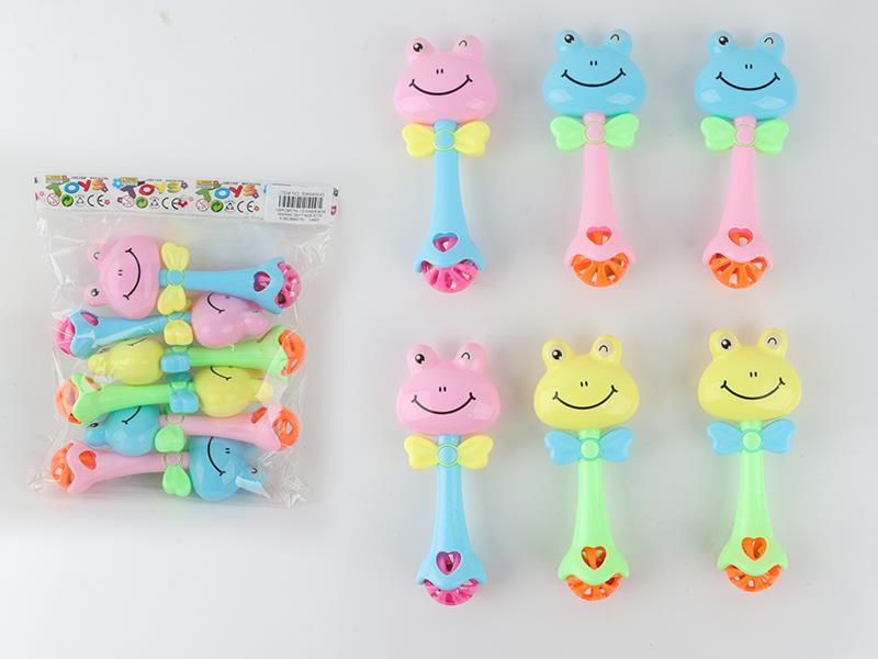 Cartoon Frog Rattles 6pcs