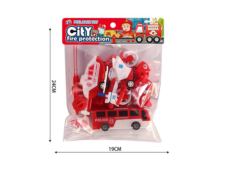 City Fire Traffic Series Pull Back Toy