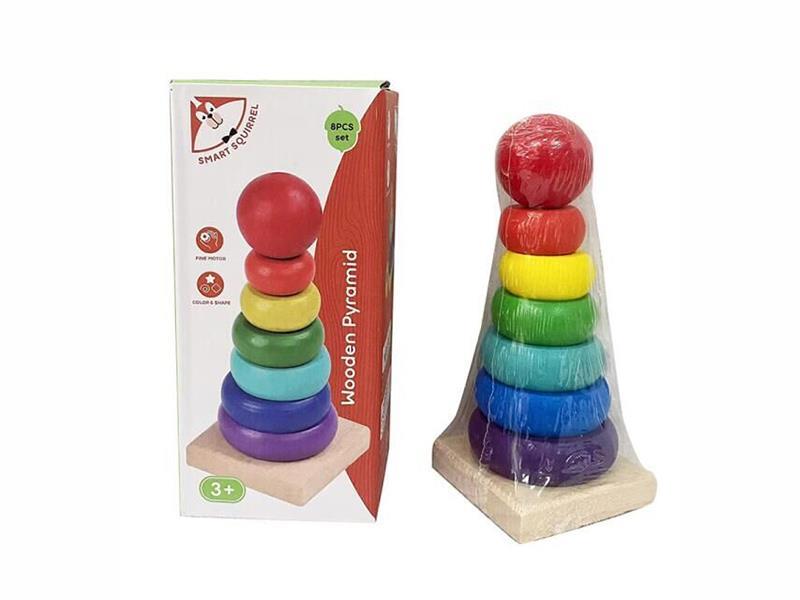 Wooden Rainbow Tower Stacking Toy