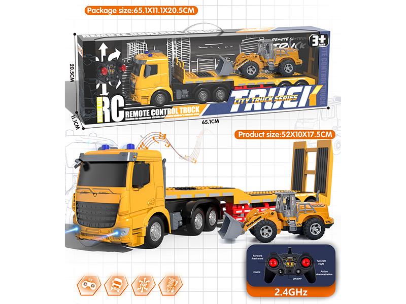 2.4G Remote Control European Style Trailer With Friction Bulldozer(Included batteries)