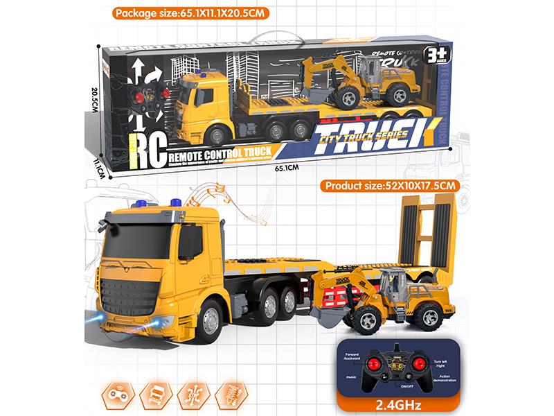 2.4G Remote Control European Style Trailer With Friction Excavator(Included batteries)