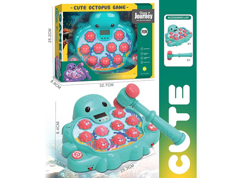 Cyan Octopus Whac-A-Mole Game