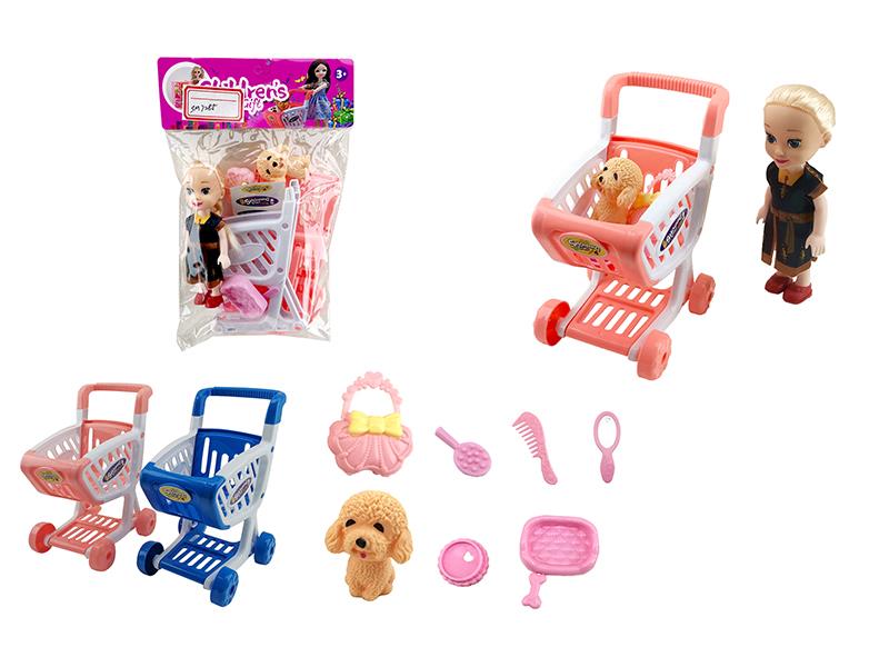 Shopping Cart Set With Doll