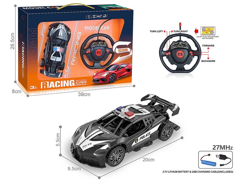 27Mhz 1:18 4-Channel Remote Control Bugatti Police Car(Included Batteries)