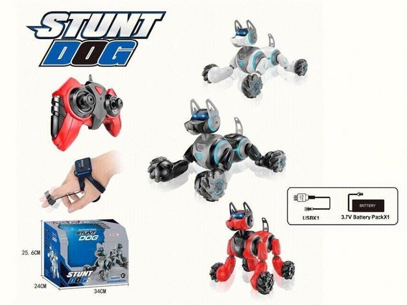 2.4G 5 Channel Remote Control Stunt Dog With Sound + Induction Watch