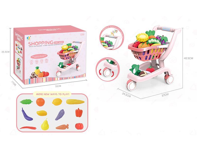 Induction Shopping Cart  Set With Sound And Light(12 Fruits Accessories)