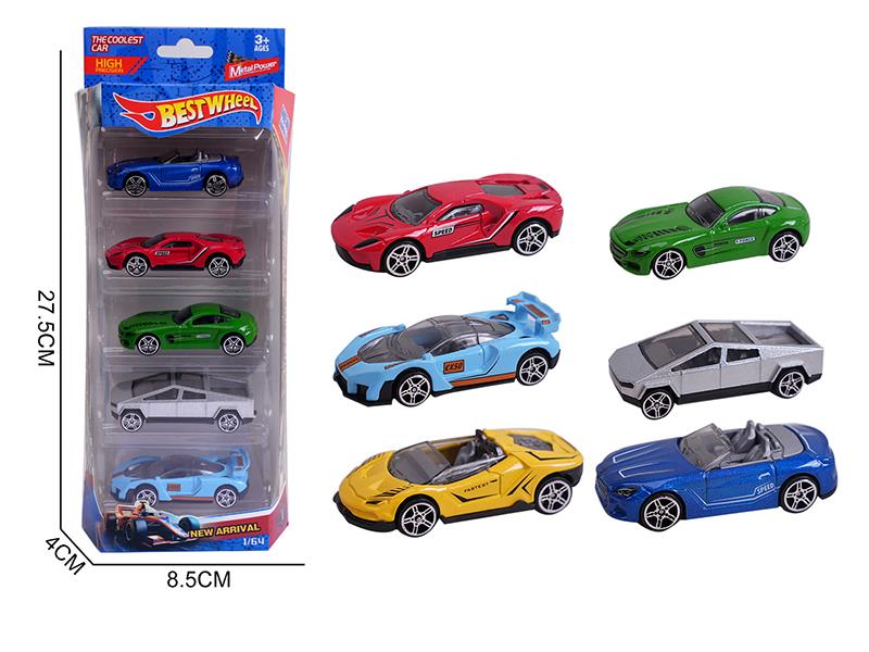 1:64 Slide Alloy Racing Cars 5PCS