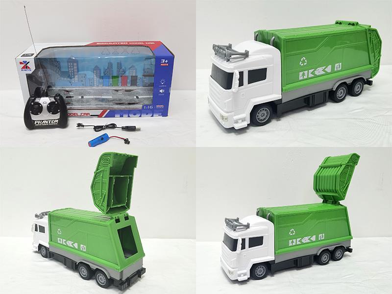 1:16 4-Channel Remote Control Sanitation Truck With Lights(Included Batteries)