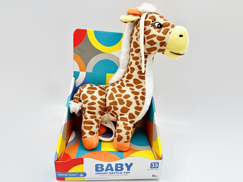 Plush Giraffe Music Baby Infant Rattle Toy