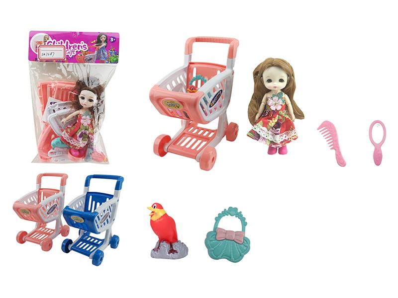 Shopping Cart Set With Doll