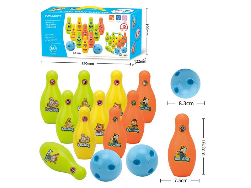 12pcs Cartoon Bowling Toy