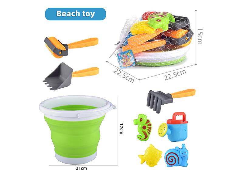 Folding Sand Bucket Set 8pcs