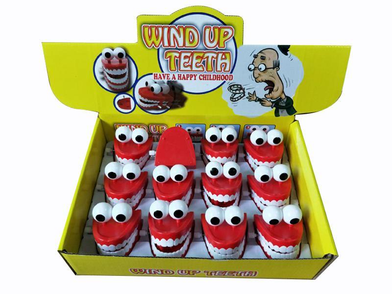 Wind Up Jump Teeth With Eyes 12pcs