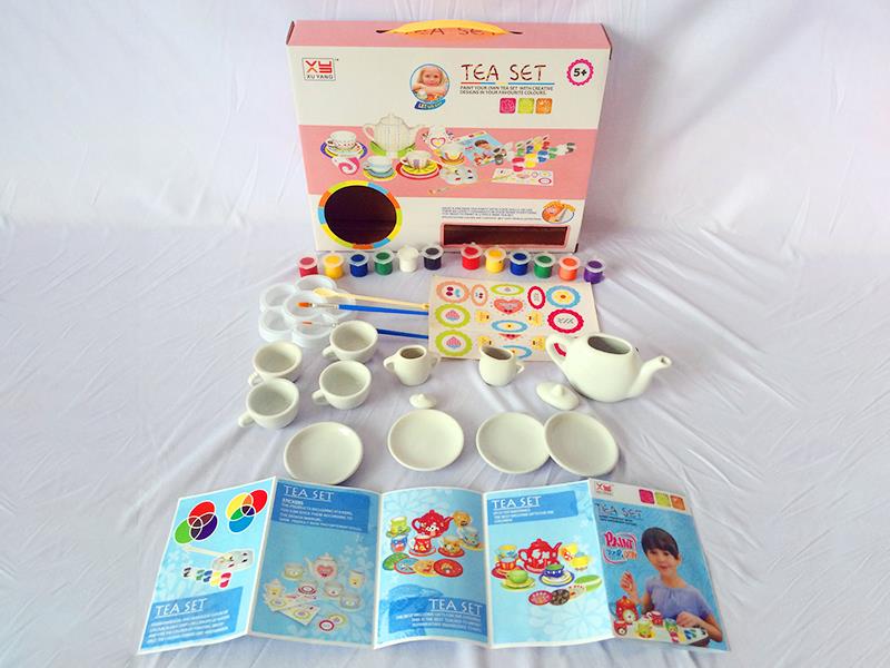 DIY Coloured Drawing Porcelain Tea Set 13pcs