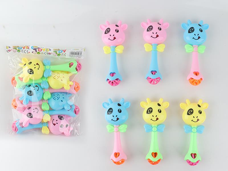 Cartoon Cattle Rattles 6pcs