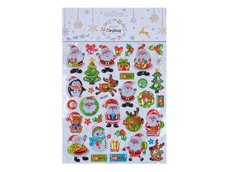 Large Size Christmas 3D Gold Stamping Sticker