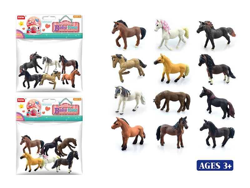 Model Horse Set 6pcs